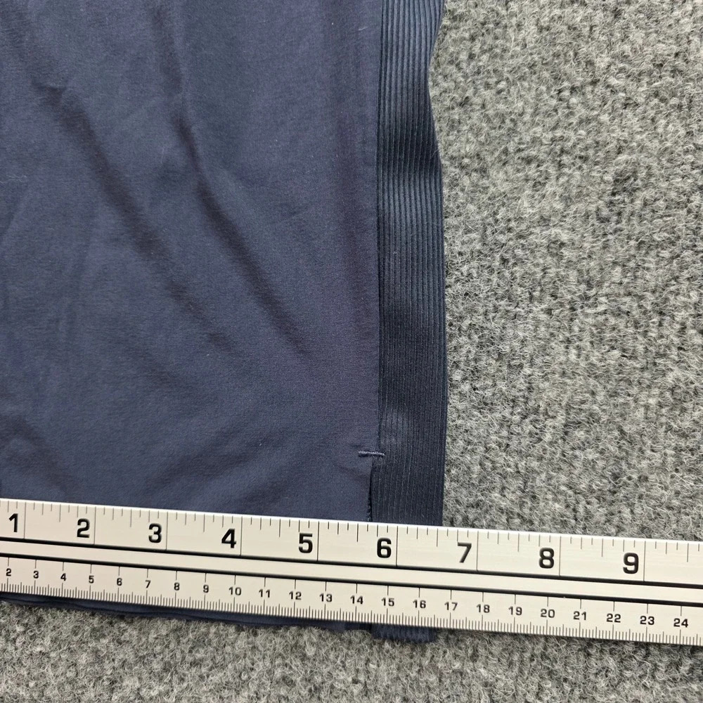 Athleta Brooklyn Heights Pants Ribbed Side Stripe Navy Blue 4 Womens Travel Yoga